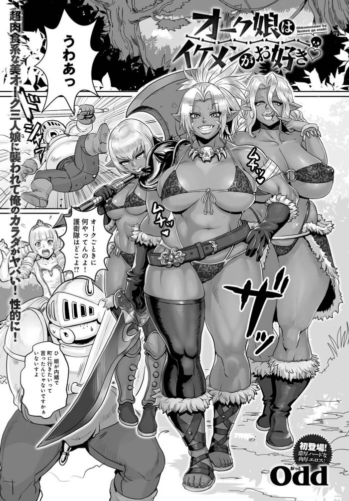【エロ漫画】巨乳褐色で巨尻プリケツのモンスター娘たちが騎士くんをみんなで襲ってハーレムエロファンタジー✩【無料 エロ同人】 (1)